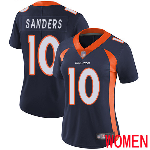 Women Denver Broncos #10 Emmanuel Sanders Navy Blue Alternate Vapor Untouchable Limited Player Football NFL Jersey